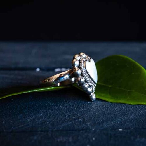 Zilveren dames ring Forever love white