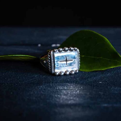 Zilveren heren ring Cross