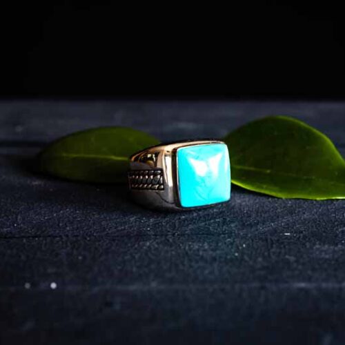 Zilveren heren ring Tony blue