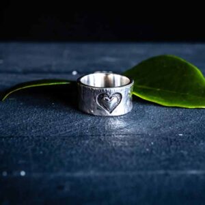 Zilveren dames ring Happy love