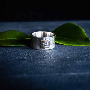 Zilveren dames ring Happy love