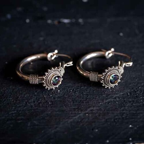 Zilveren oorbellen Sisi pink