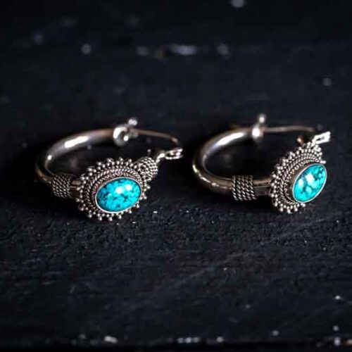 Zilveren oorbellen Sisi blue