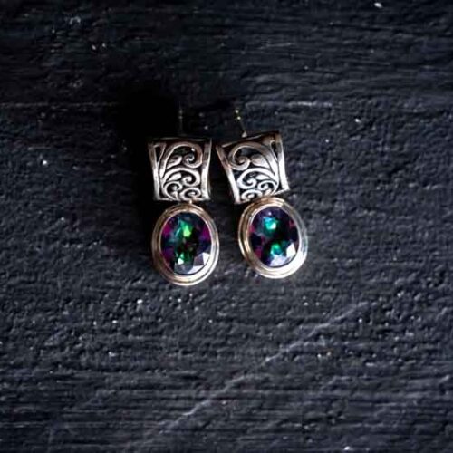 Zilveren oorbellen Cher pink