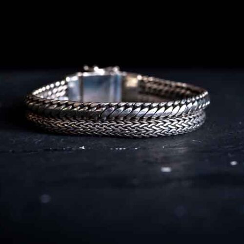 Zilveren dames en heren armband Dave smal