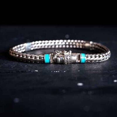 Zilveren dames en heren armband Strong xs special blue