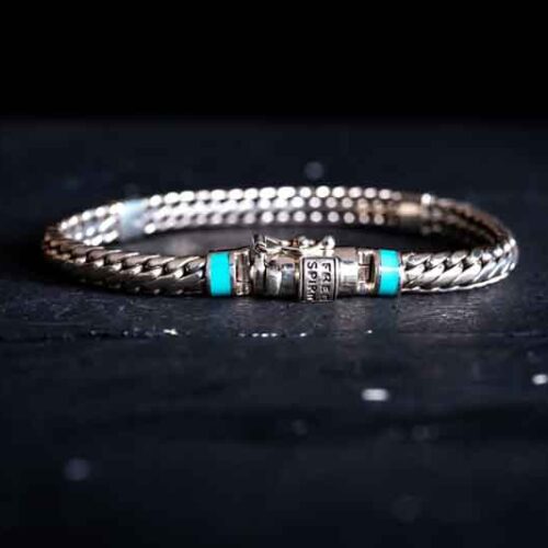 Zilveren dames en heren armband Strong xs special blue