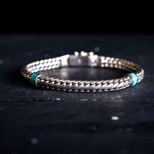 Zilveren dames en heren armband Strong xs special blue