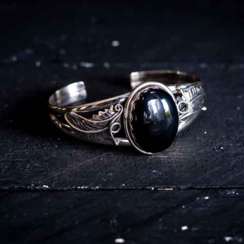 Zilveren dames armband Philene black