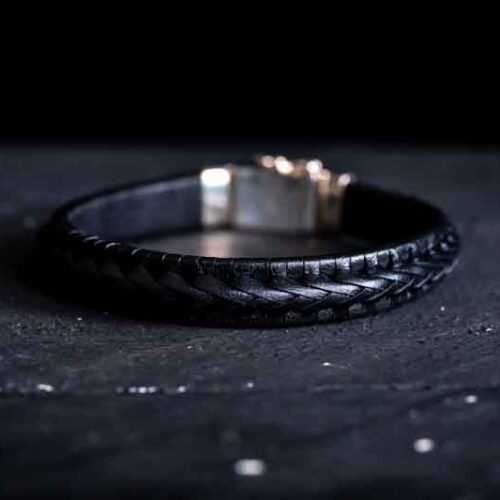 Lederen heren armband Brent