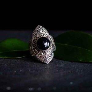 Zilveren dames ring Rabia black