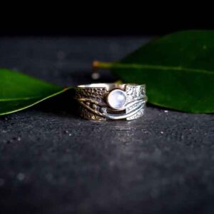Zilveren dames ring Yoni white