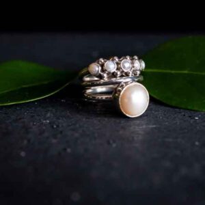 Zilveren dames ring Pearl