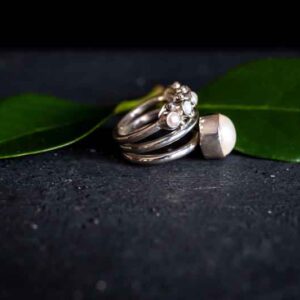 Zilveren dames ring Pearl