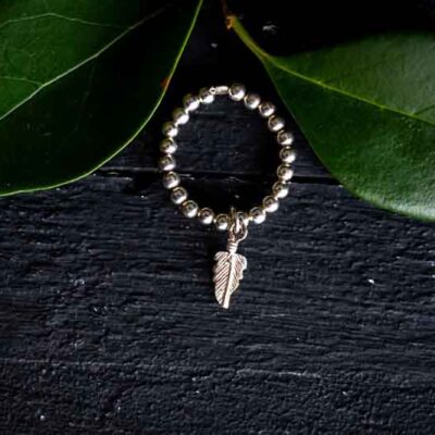 Zilveren beads ring Veer