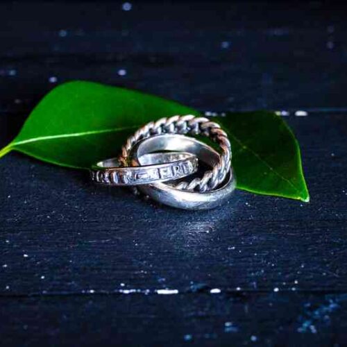 Zilveren dames en heren ring Sem