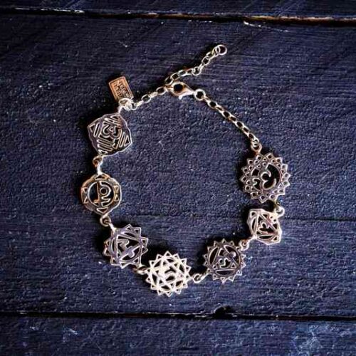 Zilveren chakra armband