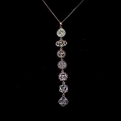 Zilveren chakra ketting smal