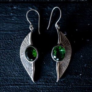 Zilveren oorbellen Tuti green