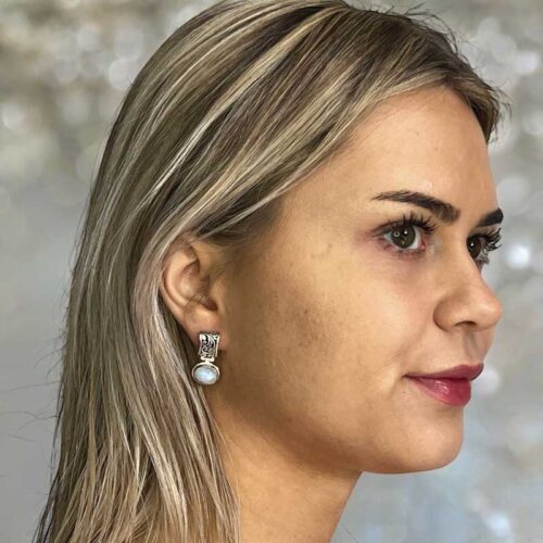 Zilveren oorbellen Cher white