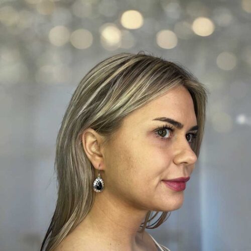 Zilveren oorbellen Loulou black