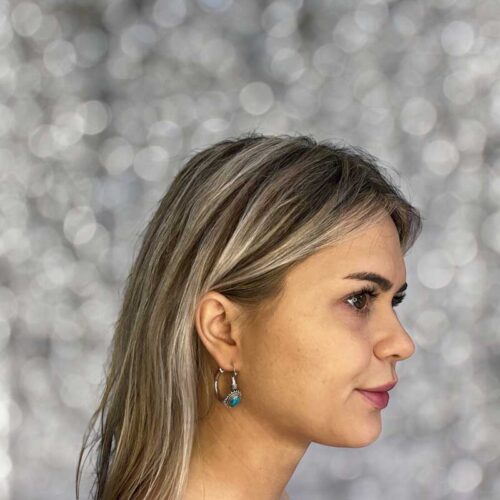 Zilveren oorbellen Sisi blue