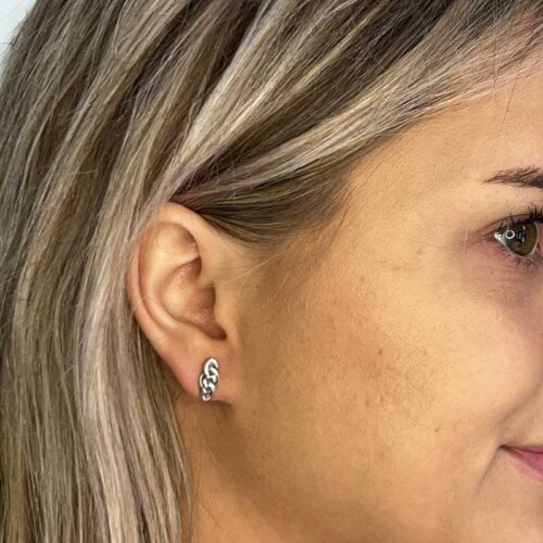 Zilveren oorbellen Beloved smal