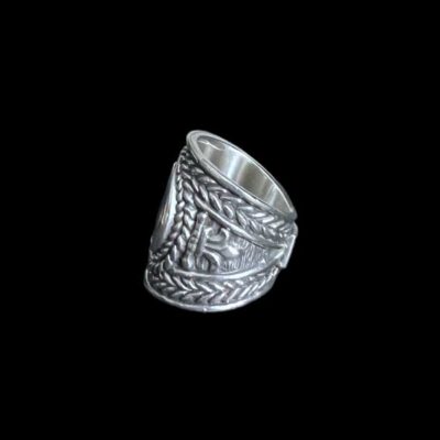 Zilveren dames ring Leopard dos