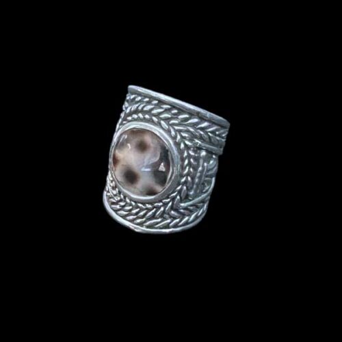 Zilveren dames ring Leopard dos