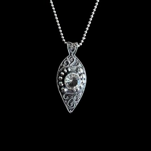 Zilveren hanger Jolita transparant