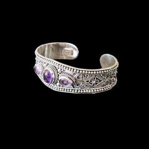 Zilveren dames armband Devi purple