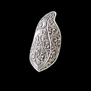 Zilveren dames ring Leaf