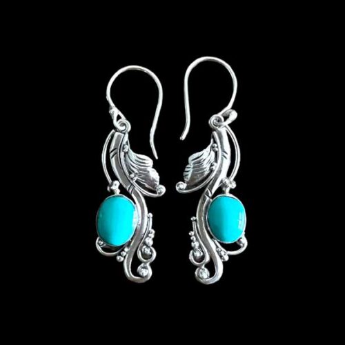 Zilveren oorbellen Eni blue