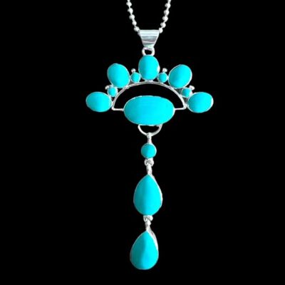 Zilveren hanger Yuliana blue