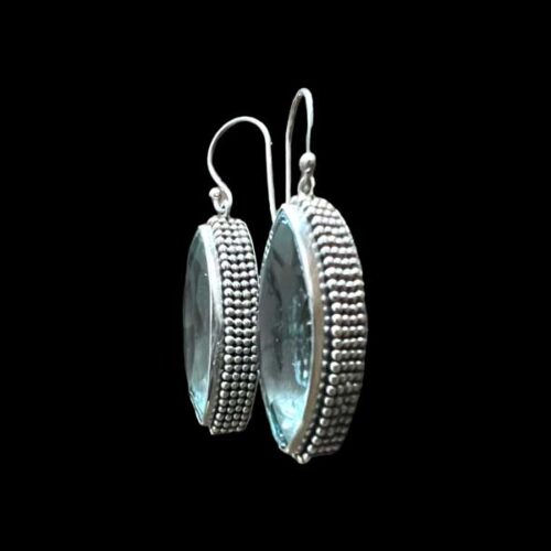 Zilveren oorbellen Loretta light blue