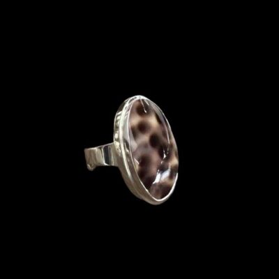 Zilveren dames ring leopard quatro