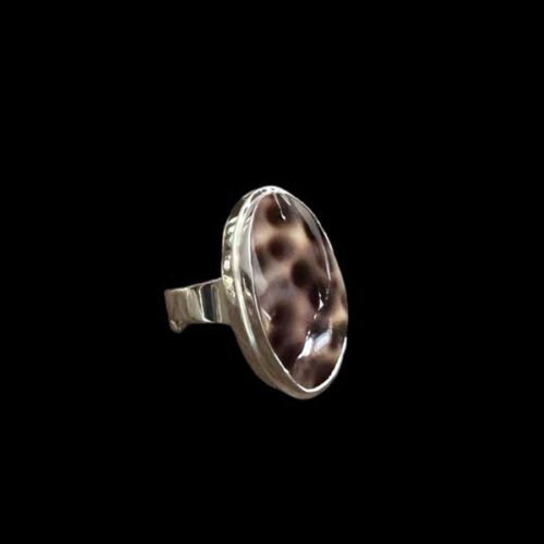 Zilveren dames ring leopard quatro