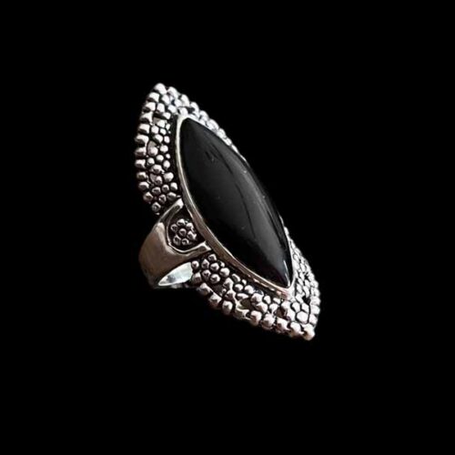 Zilveren dames ring Asma black