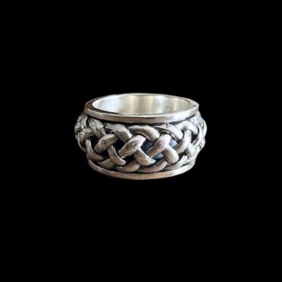 Zilveren dames en heren anti stress ring Levy
