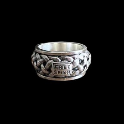 Zilveren dames en heren anti stress ring Levy