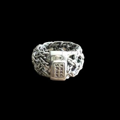 Zilveren dames en heren ring Bono