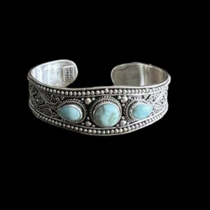 Zilveren dames armband Devi light blue