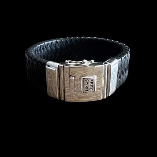 Lederen heren armband Lucas black