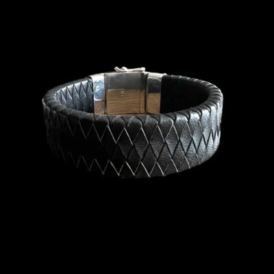 Lederen heren armband Lucas black