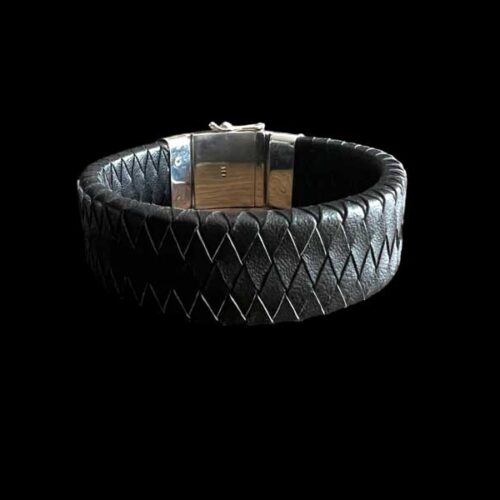 Lederen heren armband Lucas black