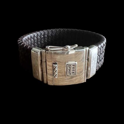 Lederen heren armband Finn brown