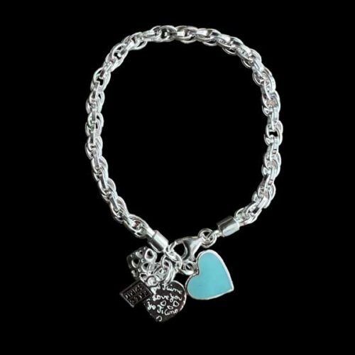 Zilveren dames armband Amor blue smal