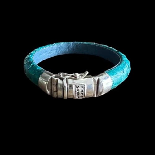 Lederen dames en heren armband Goja blue