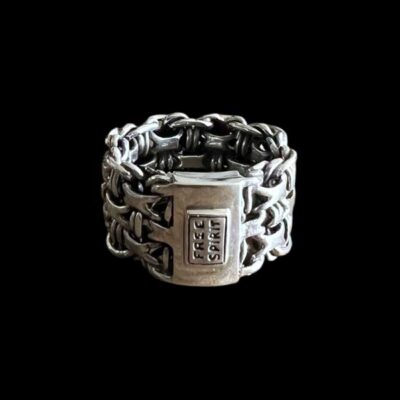 Zilveren dames en heren ring Brother