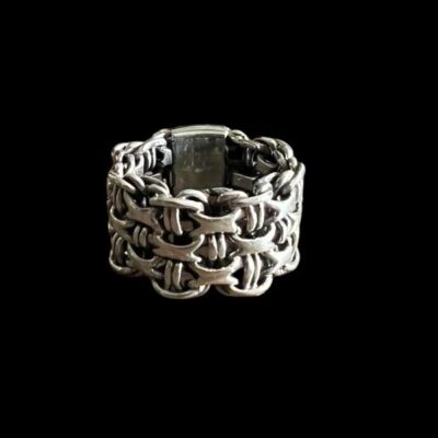 Zilveren dames en heren ring Brother